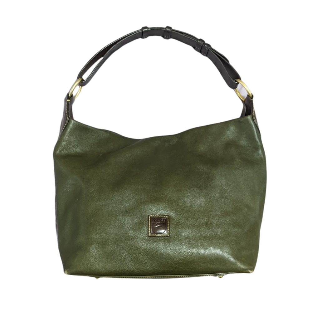 Dooney & Bourke extra large calf leather o-ring hobo bag